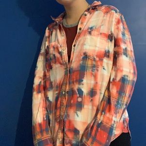 American eagle Bleach-dyed Flannel shirt